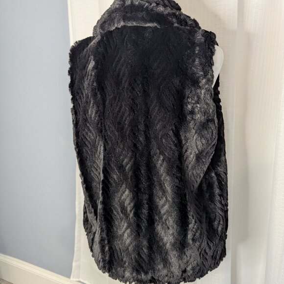 Erin London Black Faux Fur Vest, Size S/M - Picture 5 of 6
